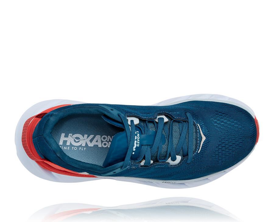 Hoka Australia One One Elevon 2 - Womens Running Shoes Navy/White - WZAPE-7318